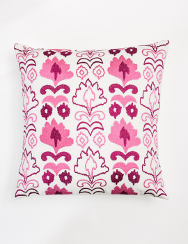 Set of 2 – Pink Embroidered Decortive Sofa Cushion Cover – 16″x 16″